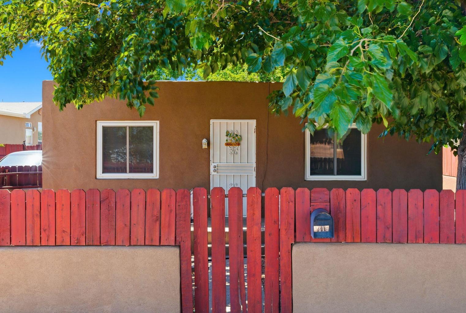 Exterior of the smaller second home at the 4411 Carlton Street NW two-home property in Albuquerque&rsquo;s North Valley.