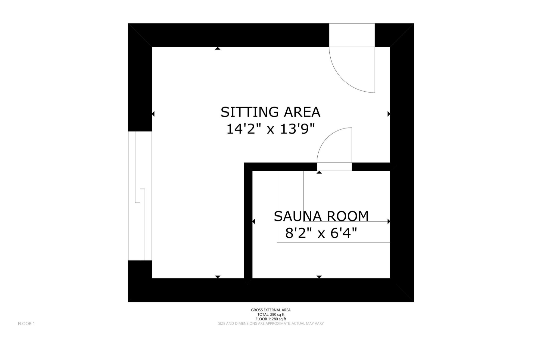 Floor plan showing the separate sauna room and sitting area at 4068 Dietz Farm Circle NW.