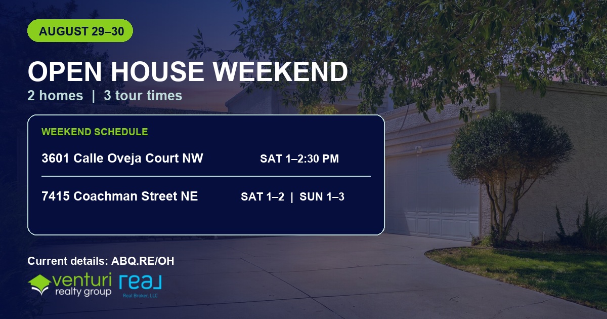 Albuquerque Open Houses This Weekend: Two Homes to Tour August 29-30