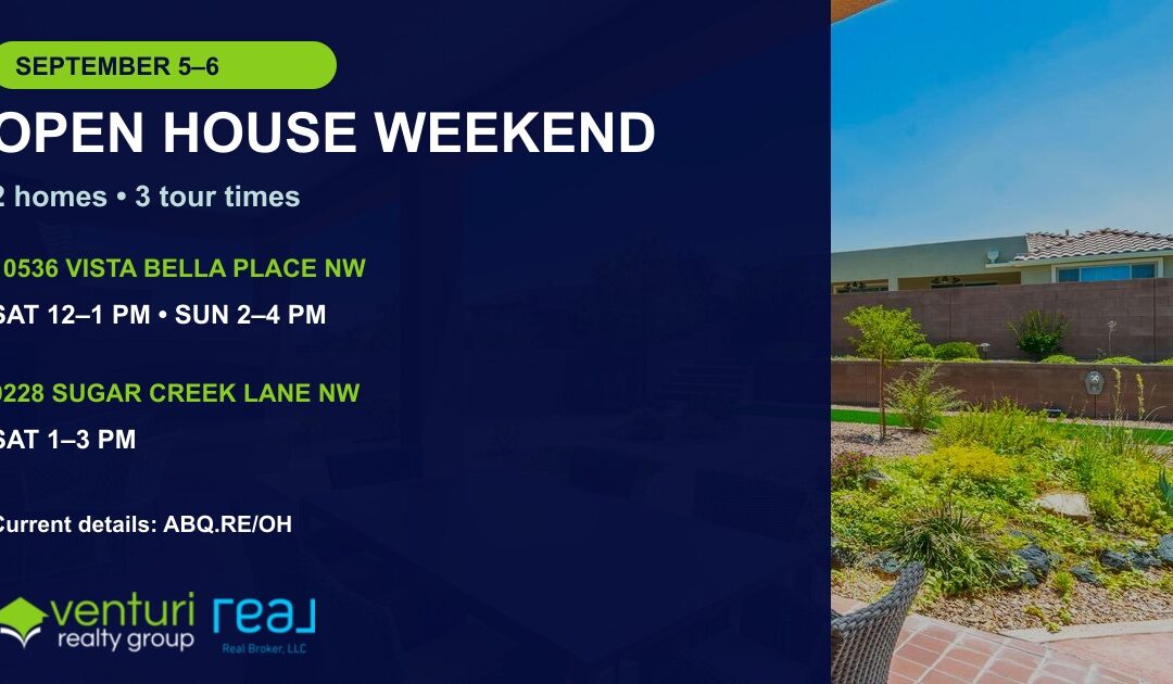 Albuquerque Open Houses This Weekend: Two Northwest Homes, September 5–6, 2026